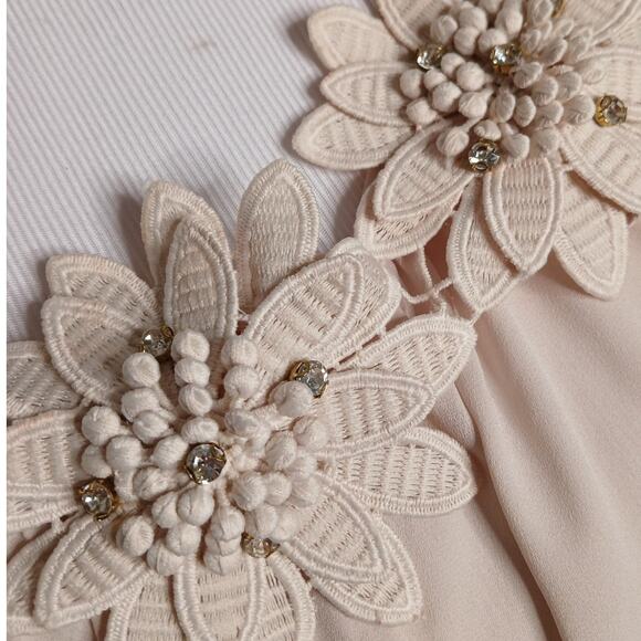 Vintage Joseph Ribkoff Peasant Blouse Embellished Floral Off Shoulder Top Size 4 - Picture 4 of 8